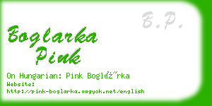 boglarka pink business card